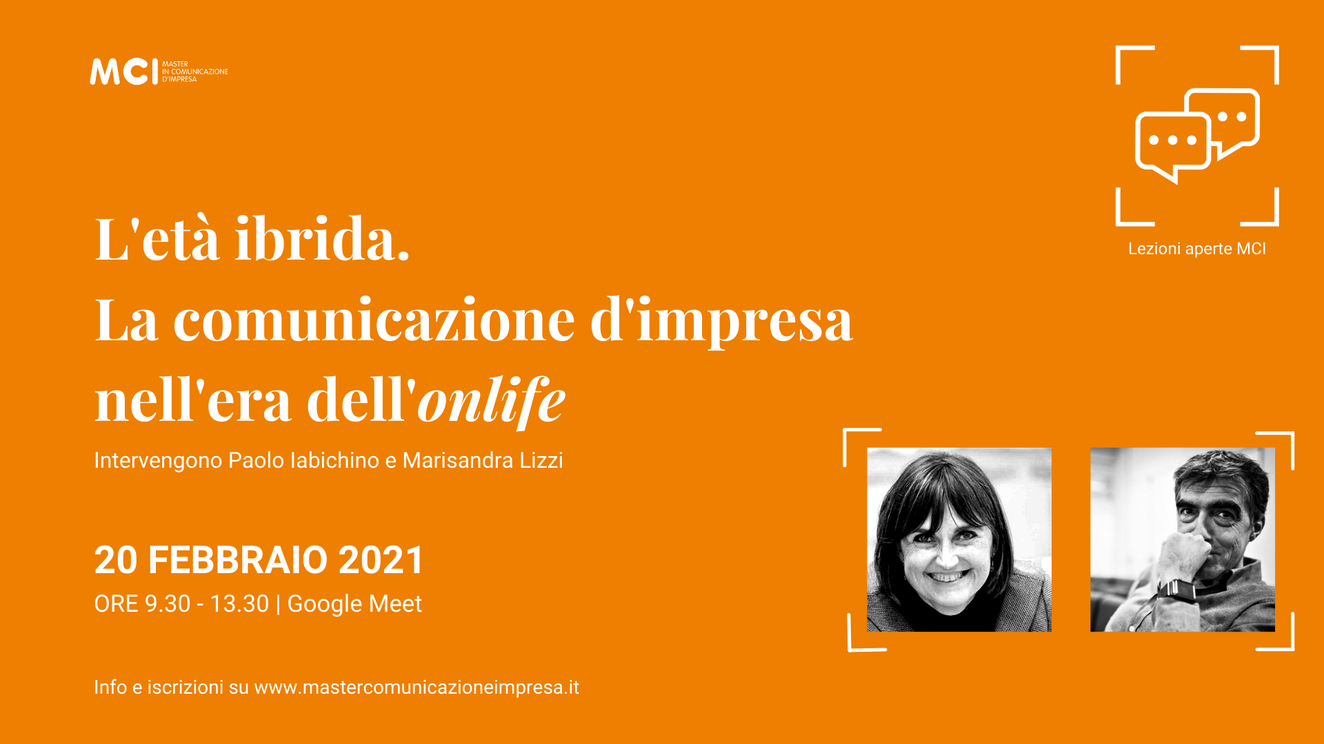 Lezione aperta MCI con Paolo Iabichino e Marisandra Lizzi